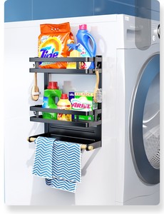 Organisateur magnétique pour réfrigérateur à 2/3 niveaux avec porte-épices, porte-serviettes en papier et crochets, idéal pour le rangement de la cuisine sur le côté du réfrigérateur - Product Image 6