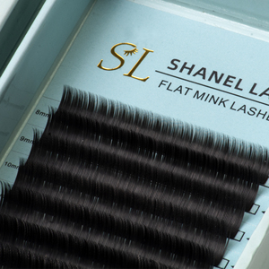 Shanel venta al por mayor 0,15 0,20 0,25mm negro profundo elipse plano pestañas postizas extensión de pestañas personalizado 12 16 líneas bandeja de pestañas - Product Image 1