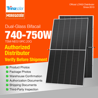 Module photovoltaïque monocristallin double vitrage Trina Solar N-type I-TOPCon Ultra Bifacial 740W 745W 750W 755W 760W authentique en stock