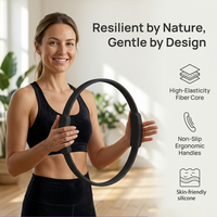 Anneau Magique de Yoga et Pilates Durable à Double Poignée Wuwei, Noir, Rigide, avec Logo – Accessoire de Fitness pour l'Entraînement (Vente en Gros)