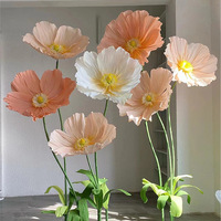 D-BF001 Vente en gros de fleurs géantes blanches pour mariage, décoration de fleurs artificielles géantes, fleurs en papier géantes pour vitrine de magasin de mariage