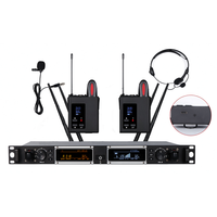 Microphone sans fil professionnel CD-08II pour performance vocale, double canal, bande U, FM, un émetteur pour deux microphones