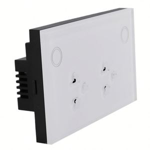 Akıllı <span class=keywords><strong>Wifi</strong></span> çift abd dokunmatik duvar soket Google Alexa akıllı ev Google yardımcısı gerçek temperli cam Panel abd standart 10A - Product Image 4