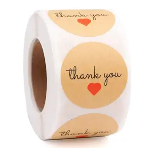 ZY0190C Custom Round Kraft Thank You for Supporting My Small Business Stickers online website business