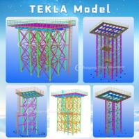 C/Diseño moderno Estructura de acero galvanizado alto Torre de tanque de agua Edificio de estructura metálica impresionante