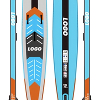 Planche de paddle gonflable Inflatogo 14' Race Board pour lacs et rivières, construction en PVC Drop Stitch, écologique, pliable, kit de réparation, pompe