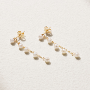 LOZRUNVE Orecchini Pendenti in Argento Sterling 925 con Perle d'Acqua Dolce <span class=keywords><strong>e</strong></span> Nappine Frontali <span class=keywords><strong>e</strong></span> Posteriori - Product Image 1