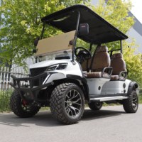 Voiturette de golf tout-terrain avec auvent étendu pour visites de jardins botaniques