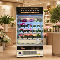 Vitrine Réfrigérée Commerciale pour Fleurs, Multi-niveaux, avec Refroidissement par Air et Éclairage LED pour Fleuriste