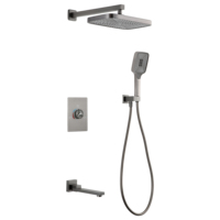 Robinet de douche thermostatique en laiton finition polie, ensemble de douche mural à jet de pluie, certifié CE pour hôtels et salles de bain domestiques
