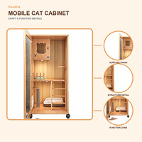 Gabinete de actividades para gatos de madera al por mayor con paneles de contrachapado o MDF acabados para proyectos comerciales y uso minorista