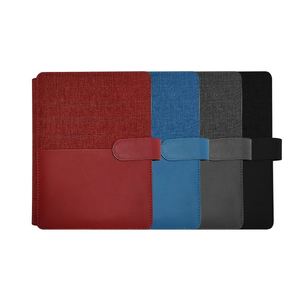 Luxury A5 Business Smart Notebook Wireless Charger Fabric Cover Portfolio with Card Wallet <b>Pen</b> Loop for Executive Gift - Product Image 2