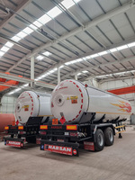 Semi-remorque GPL 57000L, 2 essieux, 8 roues, capacité de charge de 27 tonnes, citerne à gaz de pétrole liquéfié certifiée ASME avec système de comptage