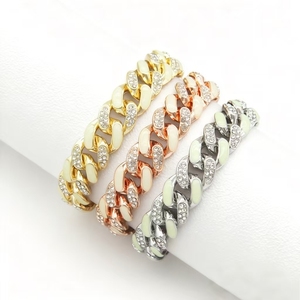 Pulsera de Cadena Geométrica Luminosa, Estilo Hiphop, Chapada en Oro y Plata, para Hombre, Joyería Moderna, Popular y en Oferta - Product Image 6