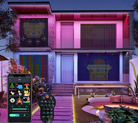Guirlande lumineuse LED RGB intelligente pour rideaux, contrôle par application, étanche, lumières féériques, décoration paysagère, affichage de motifs de texte DIY