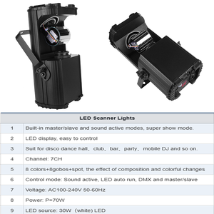 Escáner LED DMX512 de 30W <span class=keywords><strong>American</strong></span> <span class=keywords><strong>DJ</strong></span> Inno Pocket Scan 60W, Precio de Luces de Escaneo LED para <span class=keywords><strong>DJ</strong></span>, Discoteca, Bar, Fiesta - Product Image 4
