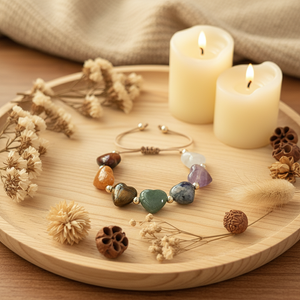 <span class=keywords><strong>Bracelet</strong></span> Bohème Naturel Améthyste <span class=keywords><strong>Oeil</strong></span> de <span class=keywords><strong>Tigre</strong></span> Vert Aventurine Coeur Perles <span class=keywords><strong>7</strong></span> Chakra Tissé pour la Saint-Valentin - Product Image 2