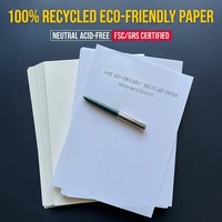 Papier 100 % recyclé sans acide, écologique, haute blancheur, durable, qualité archivistique, multi-usages, personnalisable en grammage