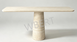 Mesa Consola WBERT WBERT-01 de Mármol Blanco, Duradera, Minimalista, Moderna, Hecha a Mano, Mueble para Sala de Estar, Apartamento u Hotel - Product Image 3
