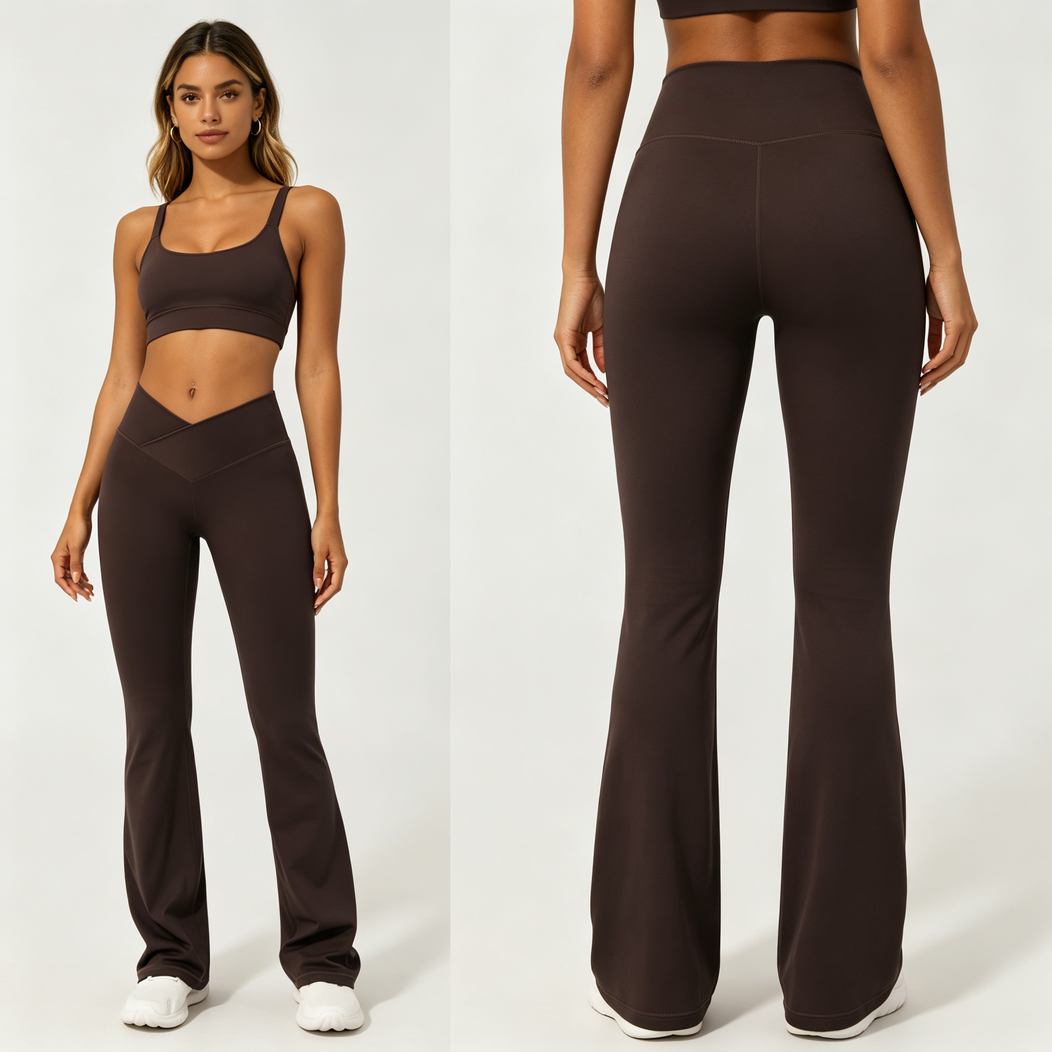 Hot Selling Skin Friendly Nylon Custom Fit Hip Lift 450g Casual Sports Flare Yoga Pants for Indoor Exercise Daily Casual Sports