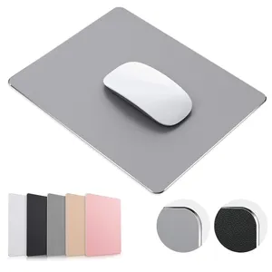 Tappetino per Mouse in alluminio metallo argento duro tappetino per Mouse liscio magico Ultra sottile a doppio lato impermeabile