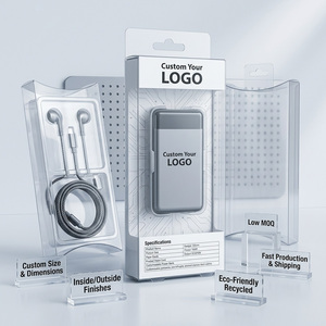 Scatola in Plastica PET Trasparente e Rigida per Adattatore Caricabatterie <span class=keywords><strong>Auto</strong></span>, Confezione Personalizzata Pieghevole per Esposizione e Stoccaggio - Product Image 1