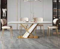 Chaise de salle à manger luxueuse et légère, en cuir doré, pour Restaurant, hôtel