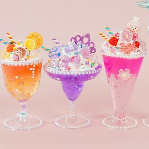 Kit d'activités manuelles DIY pour enfants : Pâte à modeler cristalline pour jeux alimentaires, thème Parcours des desserts en forme de coupes de crème glacée, boîte colorée - Product Image 2