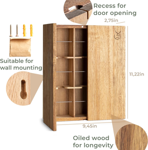 Contenitore per tè in legno di Acacia massello Organizer 12 scomparti Organizer <span class=keywords><strong>da</strong></span> tè con montaggio a <span class=keywords><strong>parete</strong></span> decorazione per la casa in legno <span class=keywords><strong>porta</strong></span> bustine di tè - Product Image 2