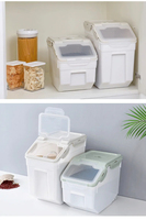 Boîte de rangement de riz de cuisine de 25 kg Réservoir de stockage de farine de riz étanche à l'humidité Seau distributeur de riz résistant aux insectes