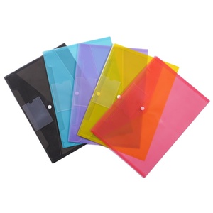 Transparent Snap Button Document File Bag Waterproof Envelope Plastic File Holder Bag