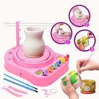 Kit de poterie en argile, bricolage en céramique, jeux créatifs, jouets d'art en argile pour enfants, jouet de tour de potier