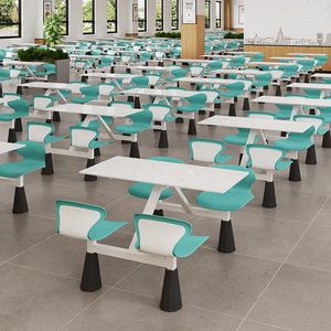 <b>Dining</b> Hall <b>Table</b> and Chair Service Area Fast Food Restaurant Staff Cafeteria Granite Slab Four-person Connected <b>Table</b> and Chair - Product Image 2