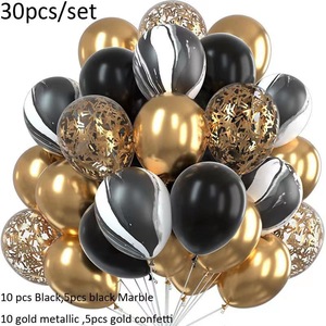 30 pièces/ensemble noir or ballon guirlande arc Kit <span class=keywords><strong>confettis</strong></span> Latex fête remise des diplômes joyeux anniversaire <span class=keywords><strong>ballons</strong></span> décor ballon ensemble - Product Image 3