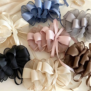 New Korean style double-layer mesh 3D <b>bow</b> head <b>clip</b>, ponytail <b>clip</b>, downward spring <b>clip</b>. - Product Image 2