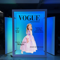 Fondo de Fotografía Personalizado al por Mayor de 6.3 Pies por 5.4 Pies para Cabina de Fotos, Iluminación LED RGB Vogue Degree, Fondos para Cabina de Fotos de Revista