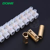 DUWAI Bande de borniers à vis en plastique nylon X3 PVC PA66 150A Max Continu 1-5 AWG 10A /450V Contact en laiton 12 pôles pour câble