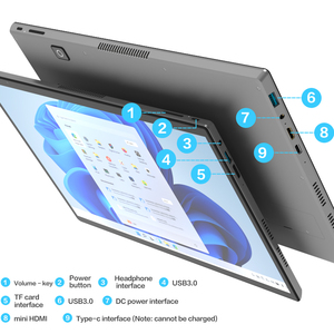 Ordinateur portable 2 en 1 Crelander <span class=keywords><strong>14</strong></span> <span class=keywords><strong>pouces</strong></span>, Intel N95, écran tactile, 16 Go, ordinateur portable fin et portable, tablette <span class=keywords><strong>PC</strong></span>, support pour ordinateur portable, ordinateur portable pour joueurs - Product Image 4