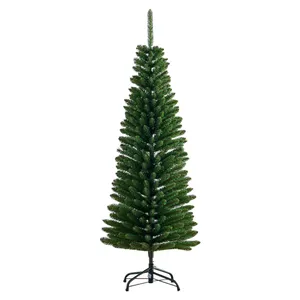 Persediaan Dekorasi Natal Pensil Buatan Pohon Natal, Bahan Pvc 6ft/7ft