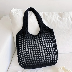 Của Phụ Nữ <span class=keywords><strong>Chic</strong></span> tối giản Crochet Tote Túi Trọng lượng nhẹ với công suất lớn Hollow-out đan vai túi cho sử dụng hàng ngày - Product Image 5