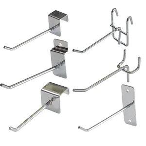 OEM Retail Store Metal Steel Slatwall Panel Security Hanging Display Pegboard Hooks