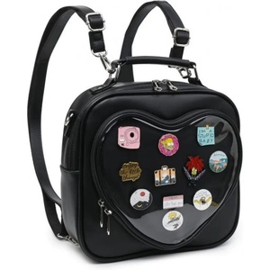 Stylish Clear <b>Pin</b> Crossbody Anime Cosplay PU Leather Adjustable Strap Fashion Ita Bag <b>Backpack</b> Heart Ita Bag - Product Image 1