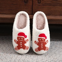 Chaussons d'intérieur pour couples de Noël en coton chaud, confortables, de style dessin animé, Père Noël, élan, Gingerbread, StepGrace