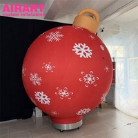 Boule de Noël gonflable rouge personnalisée, motif flocon de neige, boule gonflable géante pour décoration extérieure de Noël
