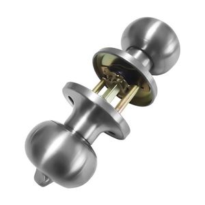 WEKIS Keyless SS201 Stainless Steel Door Lock with <b>Round</b> <b>Brushed</b> Nickel Doorknobs Interior Bath Bed Privacy 60mm Backset - Product Image 3