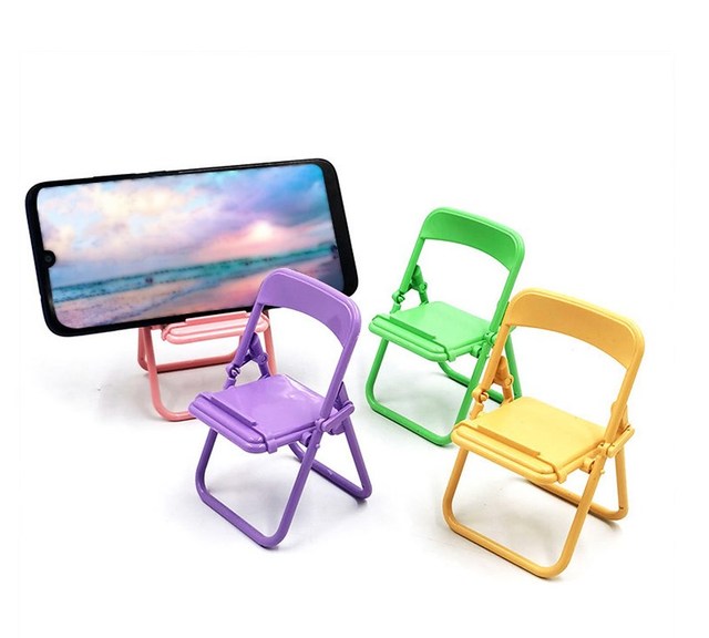 2026 Dropship Ins Cute Adjustable Waterproof ABS Macaron Color Foldable Portable Mini Desktop Chair Mobile Phone & iPad Stand