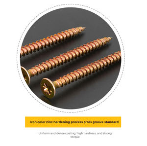 สกรูชิปบอร์ดแบบหัวแบน Din7502แผ่นสังกะสีสีเหลืองฟาสโตสำหรับบอร์ดอนุภาคแผ่นไม้อัด - Product Image 6