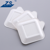 Assiette à gâteau classique jetable en pulpe de canne à sucre écologique avec technique de céladon, sans danger pour les aliments, idéale pour les fêtes