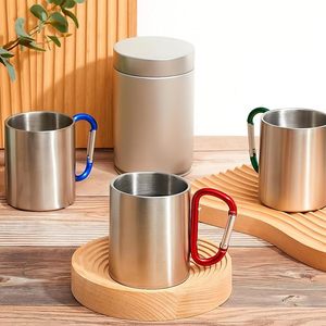 Tazza con Moschettone in Acciaio Inossidabile a Doppio Strato con Manico Rinforzato, Tazza Portatile <span class=keywords><strong>per</strong></span> Campeggio e Viaggi all'Aperto - Product Image 4