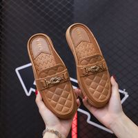 Nouveautés 2025 – Mules plates indiennes personnalisées à talon bas pour femme, avec semelle intérieure en PVC résistante, sandales plates pour l'été, le printemps et l'automne